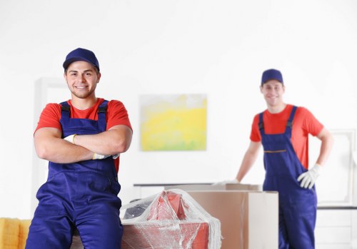 Movers working with a Marylebone townhouse and narrow central London street