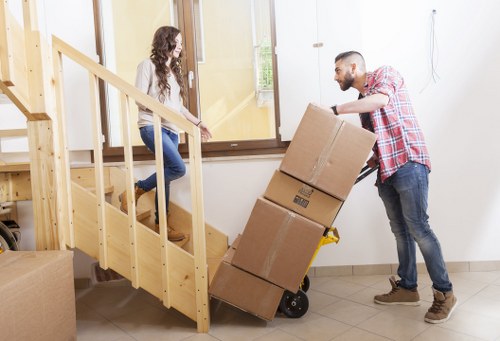 Furniture and boxes being handled carefully during a Marylebone house removal