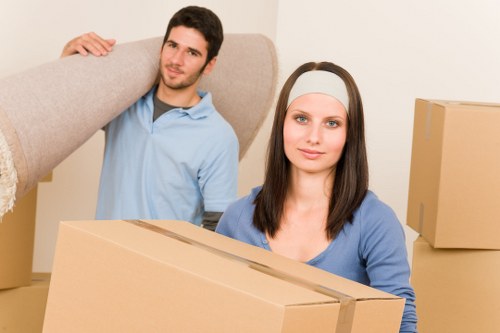 Packed boxes and furniture ready for a Marylebone home or office removal