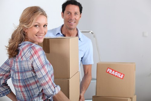 Removal van loading for a central London house move near Marylebone