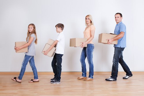 Boxes and protective packing materials prepared for a London move
