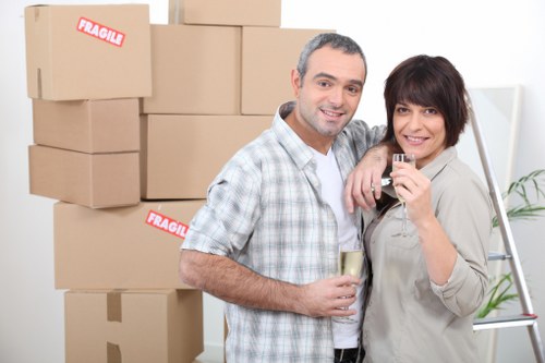 Office relocation items prepared for transport in Marylebone